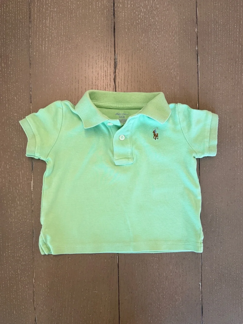 Ralph Lauren Baby Boys Preppy Mint Green Soft Cotton Polo Shirt • Size 12M